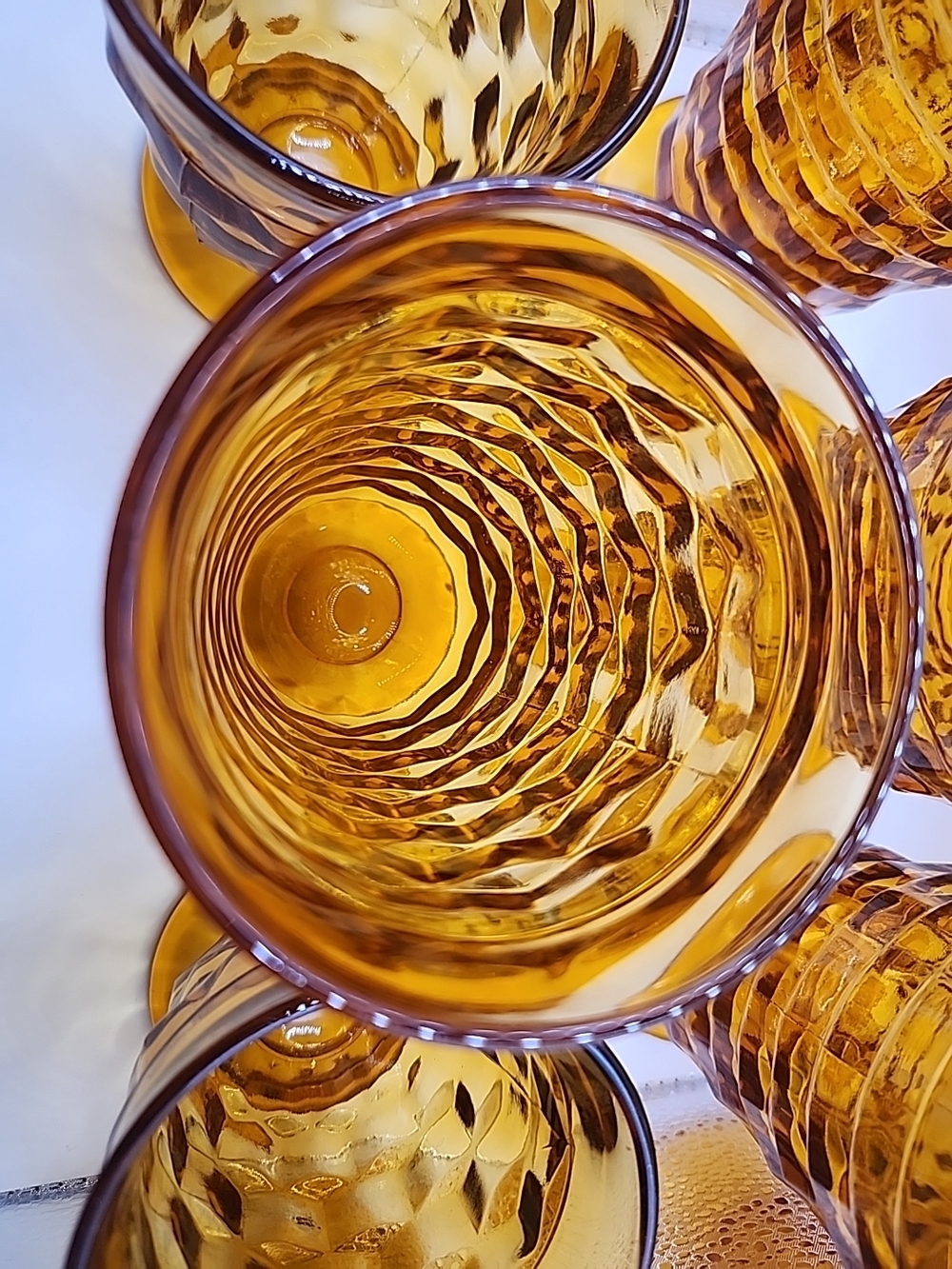 Amber Textured Glass Tumbler - Set of 6 - Picture 6 of 8